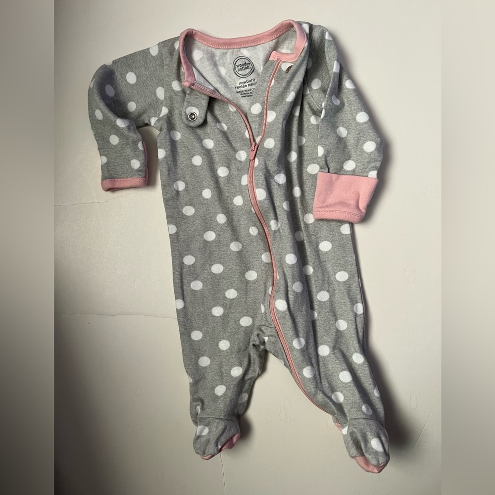 Wonder Nation newborn polka dot onesie